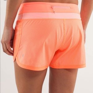 lululemon orange striped short